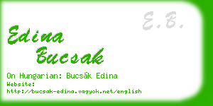 edina bucsak business card